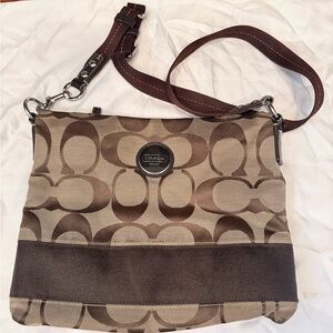 Coach Tan and Brown Crossbody Bag